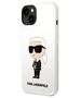 Original Case IPHONE 14 Karl Lagerfeld Hardcase Silicone Ikonik (KLHCP14SSNIKBCH) white 3666339086602