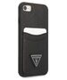 Original Case IPHONE SE 2022 / SE 2020 / 7 / 8 Guess Hardcase Saffiano Triangle Logo Cardslot black 3666339050177