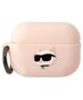 Case APPLE AIRPODS PRO 2 Karl Lagerfeld Silicone Choupette Head 3D light pink 3666339099282