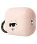 Case APPLE AIRPODS PRO 2 Karl Lagerfeld Silicone Choupette Head 3D light pink 3666339099282