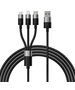 3in1 USB cable Baseus StarSpeed Series, USB-C + Micro + Lightning 3,5A, 1.2m (Black) 6932172622268