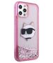 Original Case IPHONE 12 / 12 PRO Karl Lagerfeld Hardcase Glitter Choupette Head (KLHCP12MLNCHCP) pink 3666339119065