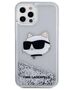 Original Case IPHONE 12 / 12 PRO Karl Lagerfeld Hardcase Glitter Choupette Head (KLHCP12MLNCHCS) silver 3666339119058