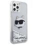 Original Case IPHONE 12 / 12 PRO Karl Lagerfeld Hardcase Glitter Choupette Head (KLHCP12MLNCHCS) silver 3666339119058