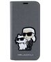 Original Case IPHONE 14 Karl Lagerfeld Bookcase Saffiano Karl & Choupette (KLBKP14SSANKCPG) silver 3666339122829