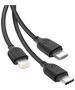 Cable 3in1 2.1A USB - Micro USB + Lightning + USB-C XO NB103 black 6920680862689