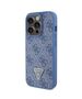 Original Case APPLE IPHONE 15 PRO Guess Hardcase Leather 4G Triangle Strass (GUHCP15LP4TDPB) blue 3666339146542