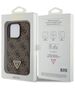 Original Case APPLE IPHONE 15 PRO MAX Guess Hardcase Leather 4G Triangle Strass (GUHCP15XP4TDPW) brown 3666339146412