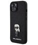 Original Case APPLE IPHONE 15 Karl Lagerfeld Hardcase Fixed Glitter Ikonik Logo Metal Pin (KLHCP15SGKNPSK) black 3666339165390