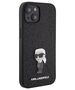 Original Case APPLE IPHONE 15 Karl Lagerfeld Hardcase Fixed Glitter Ikonik Logo Metal Pin (KLHCP15SGKNPSK) black 3666339165390