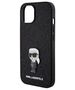 Original Case APPLE IPHONE 15 Karl Lagerfeld Hardcase Fixed Glitter Ikonik Logo Metal Pin (KLHCP15SGKNPSK) black 3666339165390