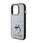 Original Case APPLE IPHONE 15 PRO MAX Karl Lagerfeld Hardcase Fixed Glitter Choupette Logo Metal Pin (KLHCP15XGCNPSG) silver 3666339165307