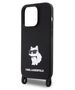 Original Case APPLE IPHONE 15 PRO MAX Karl Lagerfeld Hardcase Crossbody Silicone Choupette (KLHCP15XSCBSCNK) black 3666339167585