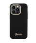 Original Case APPLE IPHONE 15 PRO Guess Hardcase Silicone Script Metal Logo & Frame (GUHCP15LSMBSLK) black 3666339149345