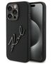 Original Case APPLE IPHONE 15 PRO Karl Lagerfeld Hardcase Silicone Karl Script (KLHCP15LSKSBMCK) black 3666339168179