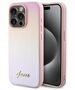 Original Case APPLE IPHONE 15 PRO MAX Guess Hardcase Saffiano Iridescent Script (GUHCP15XPSAIRSP) pink 3666339224813