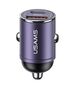 Car Charger 30W PD USB-C + USB Fas Charge With Built-In Ring USAMS C38 CC206CC01 (US-CC206) purple 6958444907949