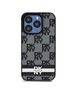 Original Case APPLE IPHONE 15 PRO MAX DKNY Hardcase Leather Checkered Mono Pattern & Printed Stripes (DKHCP15XPCPTSSK) black 3666339263225