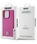 Original Case APPLE IPHONE 15 PRO DKNY Hardcase Leather Monogram Pattern Metal Logo MagSafe (DKHMP15LPSHRPSP) pink 3666339261955