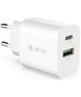 Devia wall charger Smart PD 1x USB-C 1x USB 20W white 6938595385247