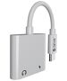 Devia adapter EC610 USB-C - USB-C (port) + jack 3,5mm (port) white 6938595354120