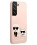 Original Case SAMSUNG GALAXY S22+ PLUS Karl Lagerfeld Hardcase Silicone Ikonik Karl & Choupette (KLHCS22MSSKCI) light pink 3666339046965