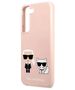 Original Case SAMSUNG GALAXY S22+ PLUS Karl Lagerfeld Hardcase Silicone Ikonik Karl & Choupette (KLHCS22MSSKCI) light pink 3666339046965