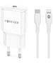 Forever TC-01-20AC PD QC charger 1x USB-C 1x USB 20W white + USB-C - Lightning cable 20W 5907457738577