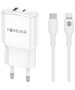 Forever TC-01-20AC PD QC charger 1x USB-C 1x USB 20W white + USB-C - Lightning cable 20W 5907457738584