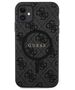 Original Case IPHONE 11 Guess Hardcase 4G Collection Leather Metal Logo MagSafe (GUHMN61G4GFRK) black 3666339226220