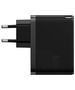 Baseus GaN USB-C + USB wall charger, 100W + 1m cable (black) 6932172608958