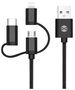 Forever 3in1 cable USB - Lightning + USB-C + microUSB 1,0 m 1,5A black 5900495620248