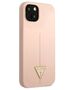 Case IPHONE 13 MINI Guess Hardcase Silicone Triangle (GUHCP13SSLTGP) pink 3666339040994