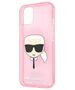 Original Case IPHONE 13 MINI Karl Lagerfeld Hardcase Glitter Karl`s Head (KLHCP13SKHTUGLP) pink 3666339027537