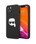 Original Case IPHONE 13 MINI Karl Lagerfeld Hardcase Leather Ikonik Karl`s Head Metal (KLHCP13SPKMK) black 3666339028497