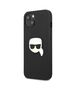 Original Case IPHONE 13 MINI Karl Lagerfeld Hardcase Leather Ikonik Karl`s Head Metal (KLHCP13SPKMK) black 3666339028497