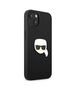 Original Case IPHONE 13 MINI Karl Lagerfeld Hardcase Leather Ikonik Karl`s Head Metal (KLHCP13SPKMK) black 3666339028497