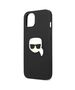 Original Case IPHONE 13 MINI Karl Lagerfeld Hardcase Leather Ikonik Karl`s Head Metal (KLHCP13SPKMK) black 3666339028497