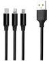 Forever 3in1 cable USB - Lightning + USB-C + microUSB 1,2 m 2A black 5900495900210