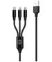 Forever 3in1 cable USB - Lightning + USB-C + microUSB 1,2 m 2A black 5900495900210