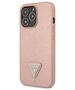 Original Case IPHONE 14 PRO MAX Guess Hardcase Saffianotriangle Logo (GUHCP14XPSATLP) pink 3666339065515