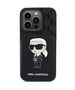 Original Case APPLE IPHONE 15 PRO Karl Lagerfeld Hardcase Saffiano Cardslots and Stand Monogram Ikonik Patch (KLHCP15LSAKKNSCK) black 3666339169497