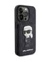 Original Case APPLE IPHONE 15 PRO Karl Lagerfeld Hardcase Saffiano Cardslots and Stand Monogram Ikonik Patch (KLHCP15LSAKKNSCK) black 3666339169497