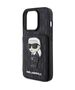 Original Case APPLE IPHONE 15 PRO Karl Lagerfeld Hardcase Saffiano Cardslots and Stand Monogram Ikonik Patch (KLHCP15LSAKKNSCK) black 3666339169497