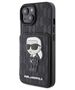 Original Case APPLE IPHONE 15 Karl Lagerfeld Hardcase Saffiano Cardslots and Stand Monogram Ikonik Patch (KLHCP15SSAKKNSCK) black 3666339169473