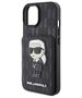 Original Case APPLE IPHONE 15 Karl Lagerfeld Hardcase Saffiano Cardslots and Stand Monogram Ikonik Patch (KLHCP15SSAKKNSCK) black 3666339169473