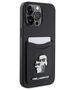 Karl Lagerfeld case for iPhone 15 Pro Max 6,7&quot; KLHCP15XSAPKCNPK black hardcase Saffiano Cardslot KC Metal Pin 3666339165543