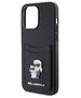 Karl Lagerfeld case for iPhone 15 Pro Max 6,7&quot; KLHCP15XSAPKCNPK black hardcase Saffiano Cardslot KC Metal Pin 3666339165543