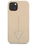 Original Case IPHONE 14 Guess Hardcase Saffianotriangle Logo (GUHCP14SPSATLE) beige 3666339065409