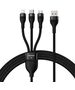 3in1 USB cable Baseus Flash Series, USB-C + micro USB + Lightning, 100W, 1.2m (black) 6932172608712